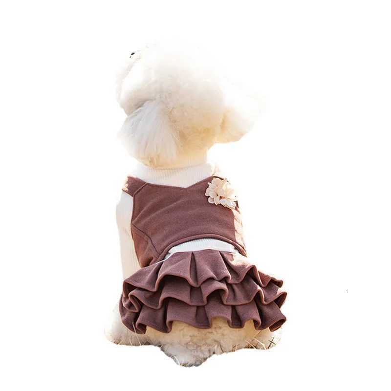 Dog Fall Dress Cute 3D Flower Cat Dress Small Medium Dog Dress Outdoor Outfit for Chihuahua Yorkie Bichon Frise M251208