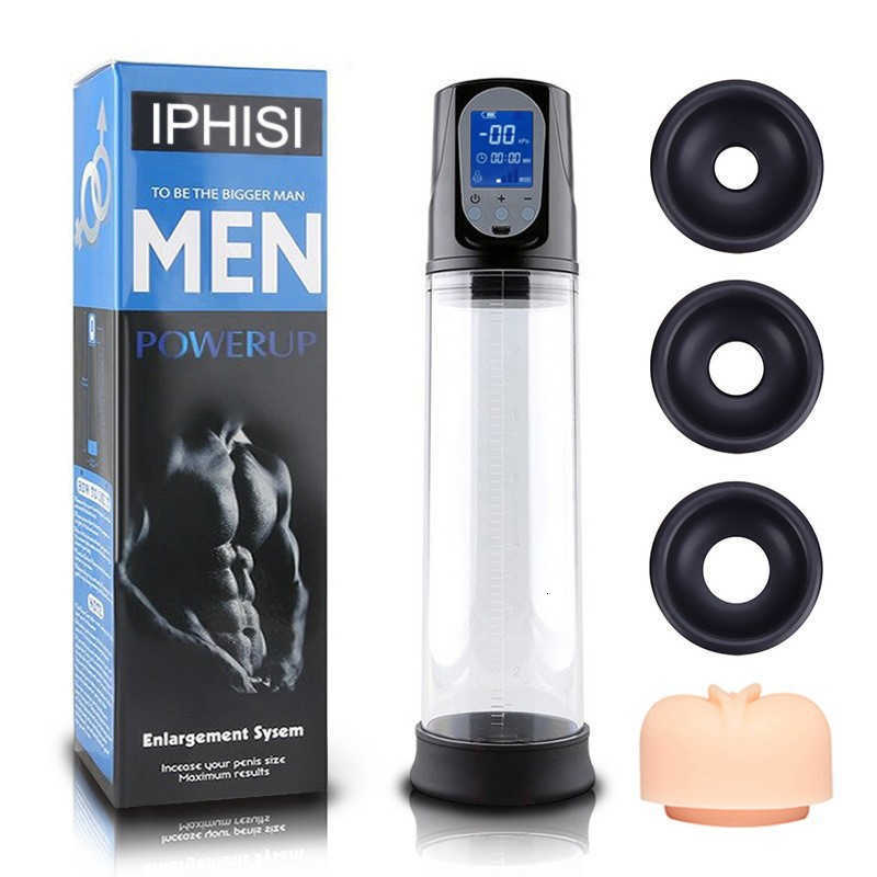 Hannibal LCD Electric Penis Pump Penis Enlargement Extender Pump Penis Trainer Male Masturbators Cup Dick Pump Sex Toys for Men XJ250819