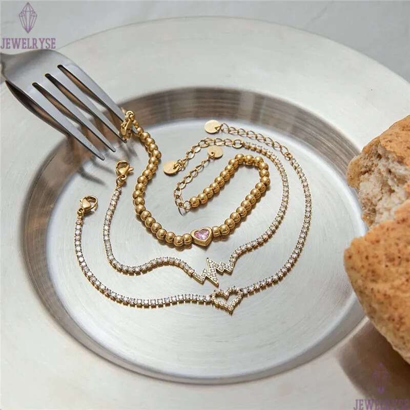 charm bowknot heart tennis bracelet designer for woman stainless steel 18k gold chain love AAA zirconia diamond bracelets womens jewelry friend birthd