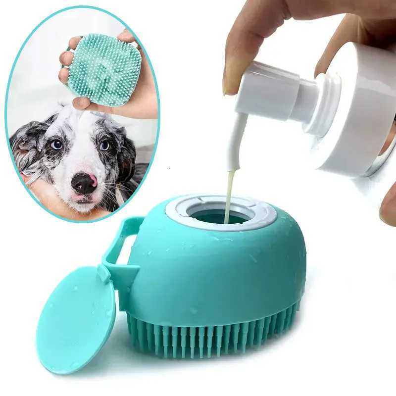 Bathroom Puppy Big Dog Cat Bath Massage Gloves Brush Soft Safety Silicone Pet Accessories for Dogs Cats Tools Mascotas Products M251208