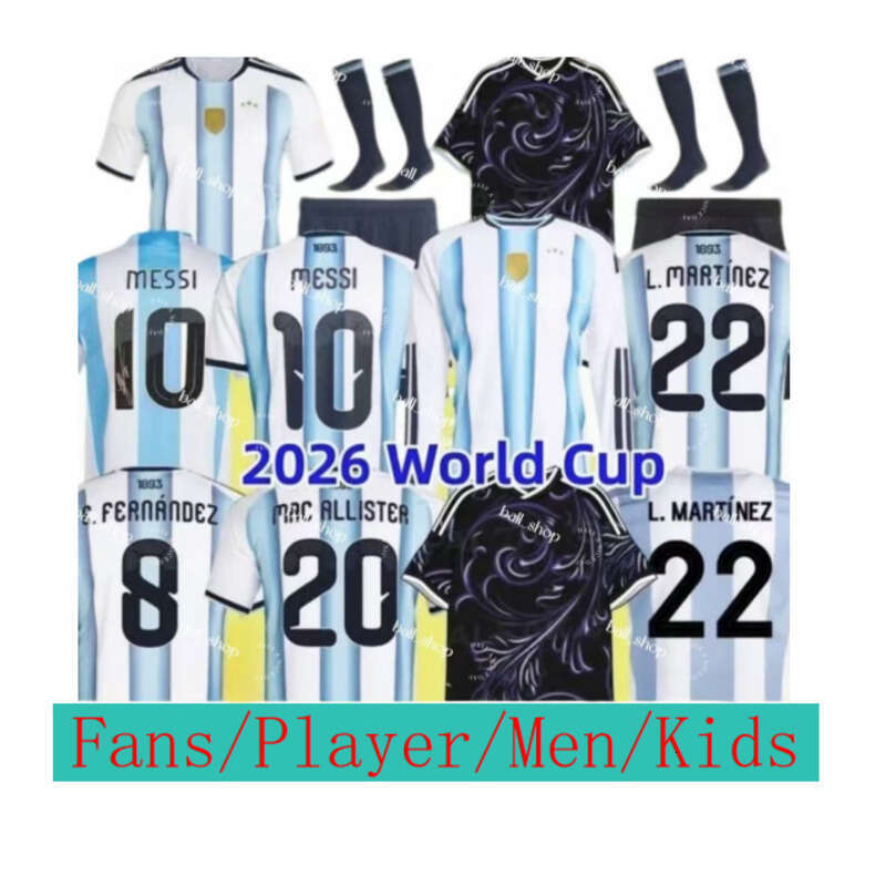 2026 World Cup Special Edition Argentina Long-sleeve Jersey Set, Ganacho De Paul Men's Football Jersey, Di Maria Adult And Children's Set S-4XL
