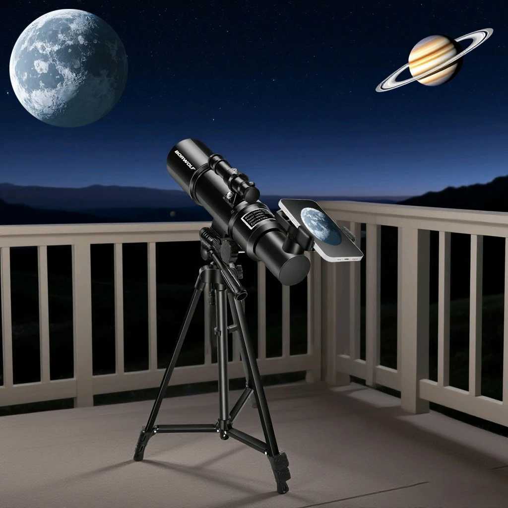 BORWOLF AZ80400 Astrony Telescopes for Adts 80mm Aperture 400mm AZ Mount 200X HD for Moon Stargazing and Bird Watching C251208