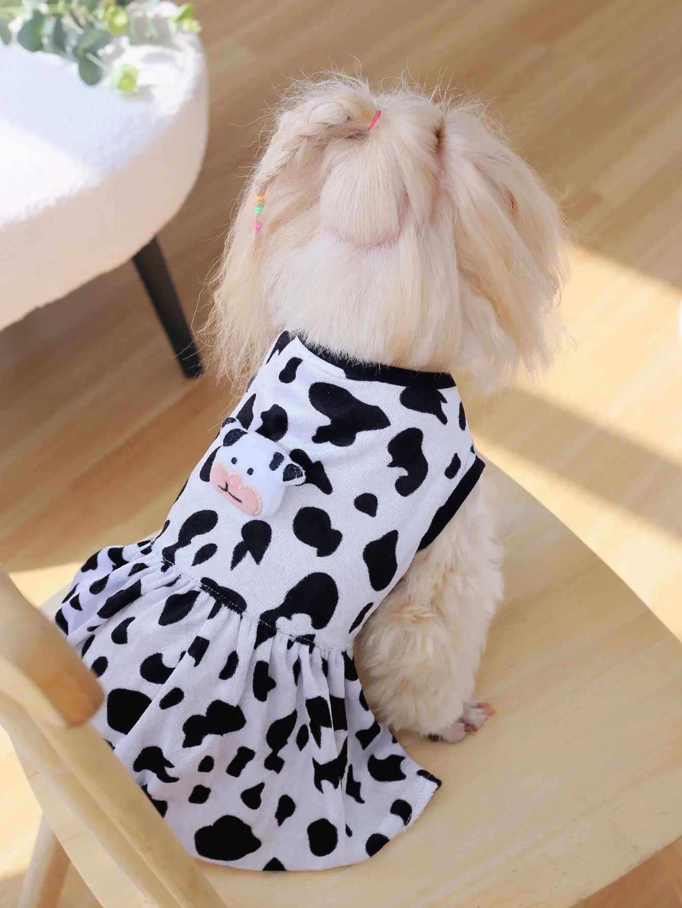 368 the Milk Pattern Cute Cow Doll Dress Is Suitable for Wearing in All Four Seasons Especially Spring and Summer M251208
