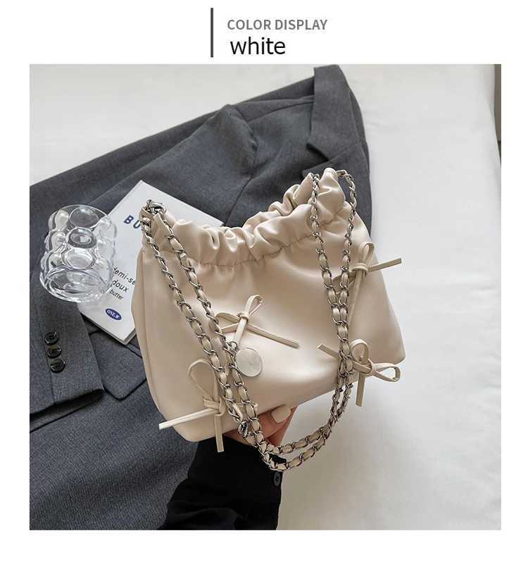 Niche pleated design portable small bag wens summer simple fi messenger bag Y251208