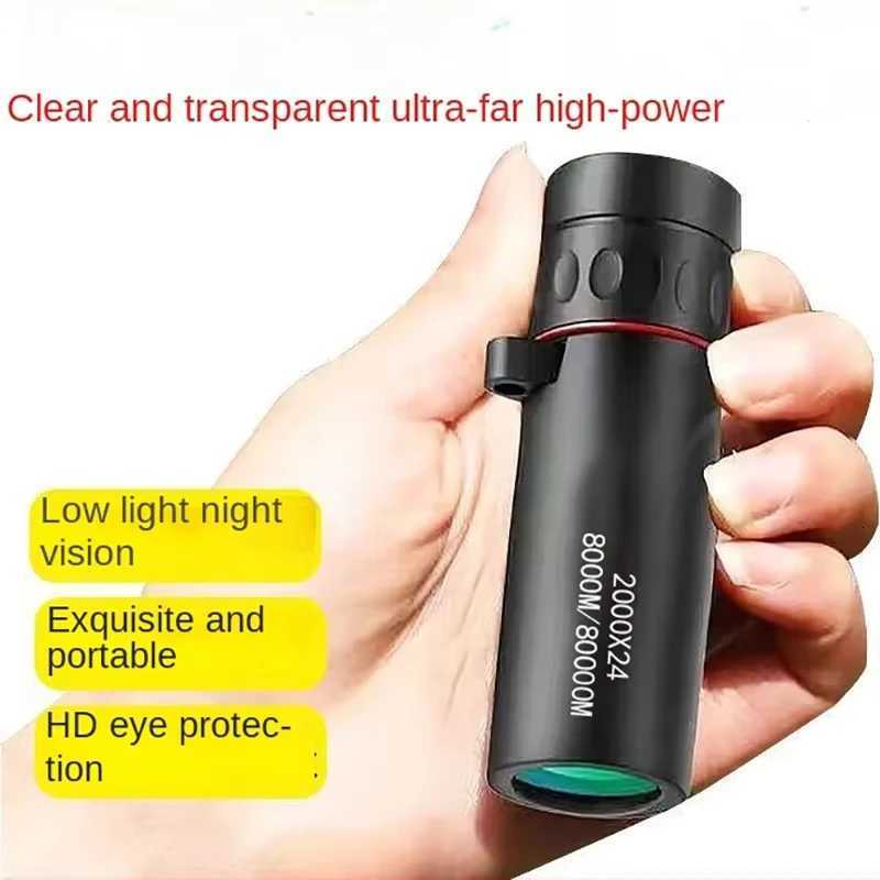 2000x24 HD Monocar Telescope Mini Portable Mobile Phone Telescope with Holder Outdoor Camping Hunting Birdwatching Telescopes C251208