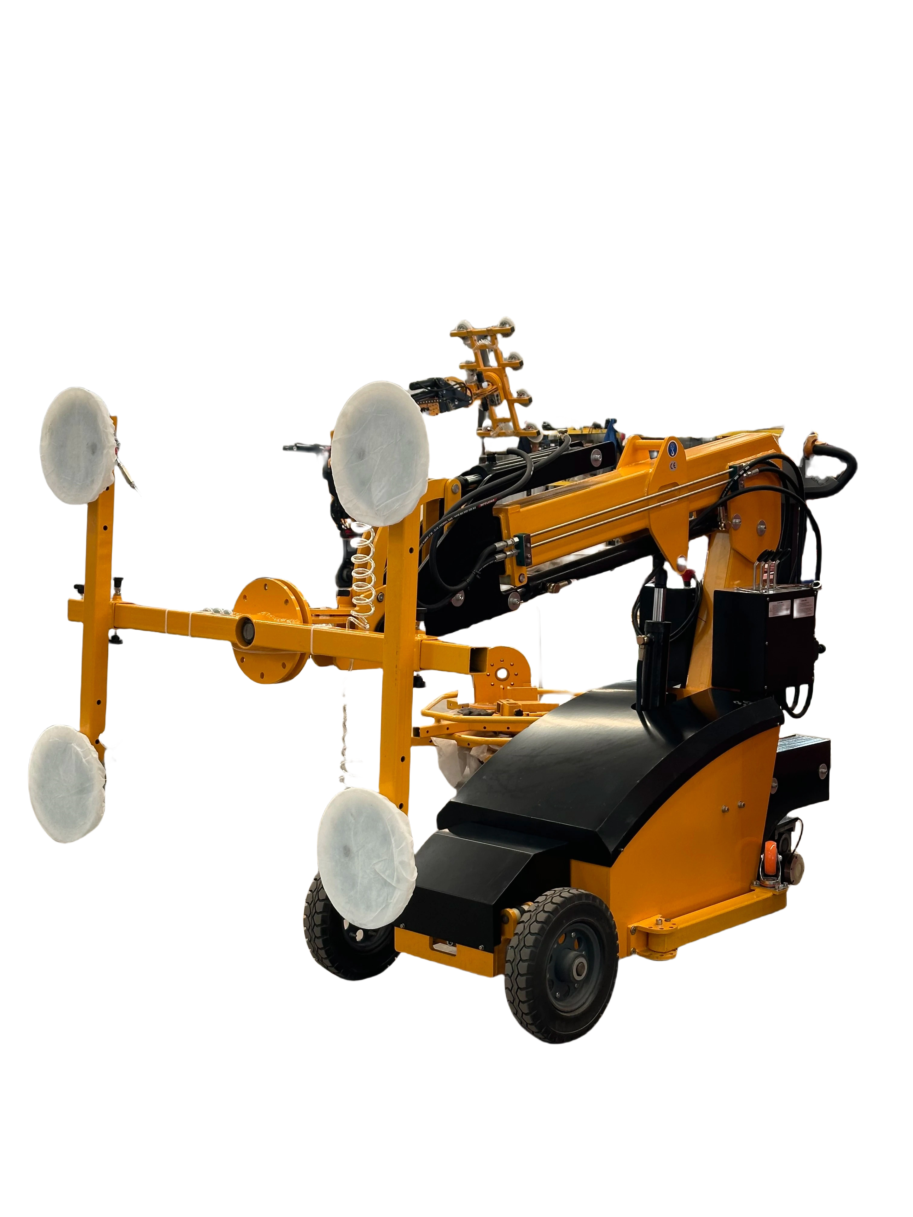 Light-Duty Glass Lifting Vehicle | Integrated Small Vacuum Suction Cup Robot for Easy Installation