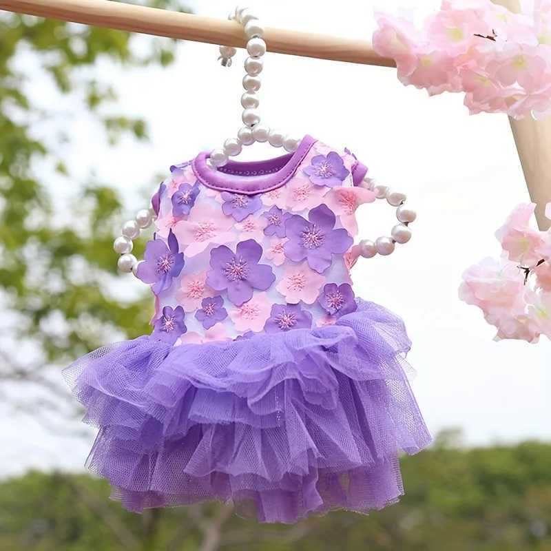 Floral Princess Dog Dress Flower Puppy Apparel For Mini To Medium Dogs Breathable And Soft Perfect For Outings M251208