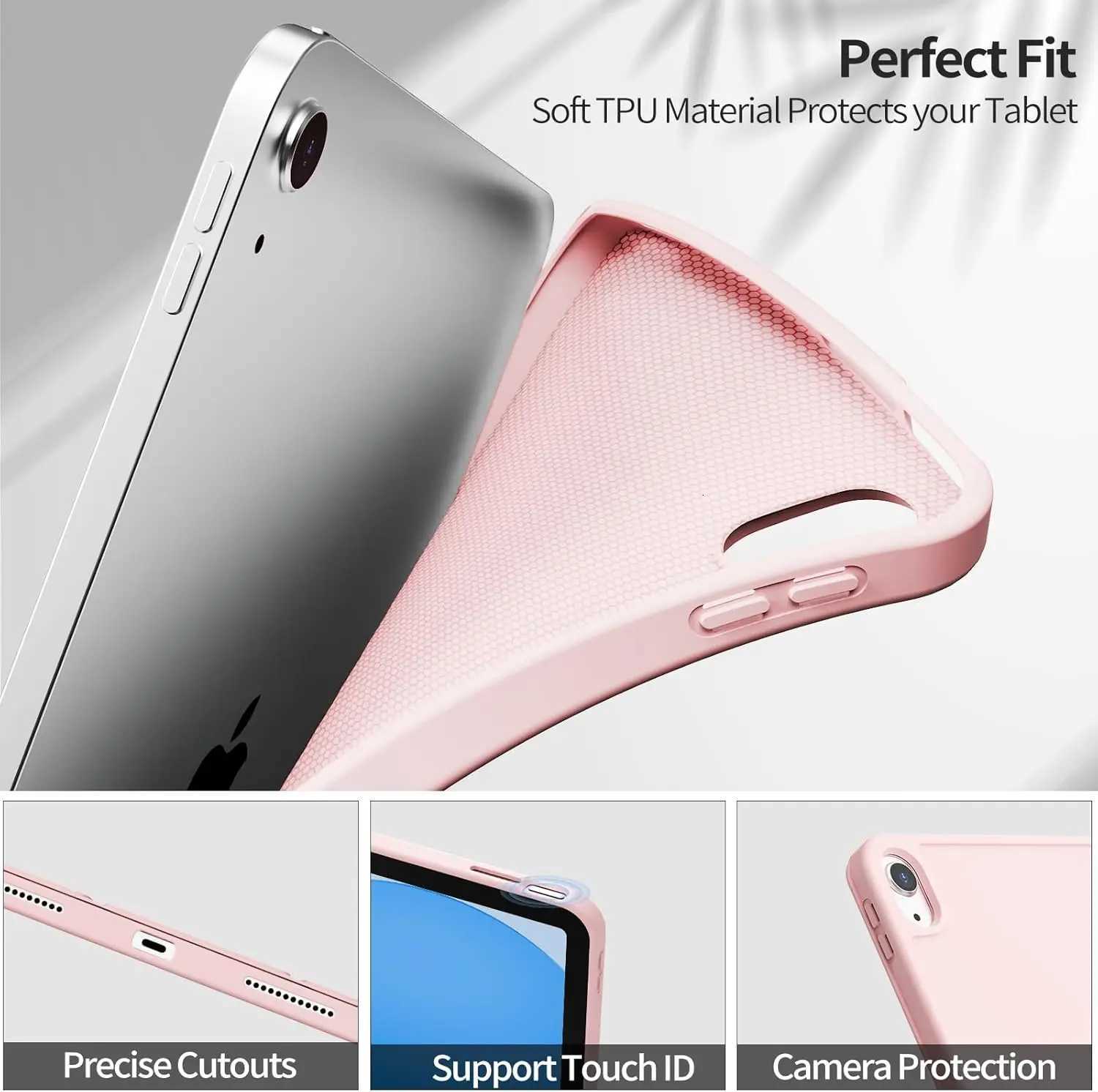 Case for iPad A16 11th/10th Generation 11/109 Inch 2025/2022 with Pencil Holder Slim Trifold Stand Smart Cover Soft TPU C251208