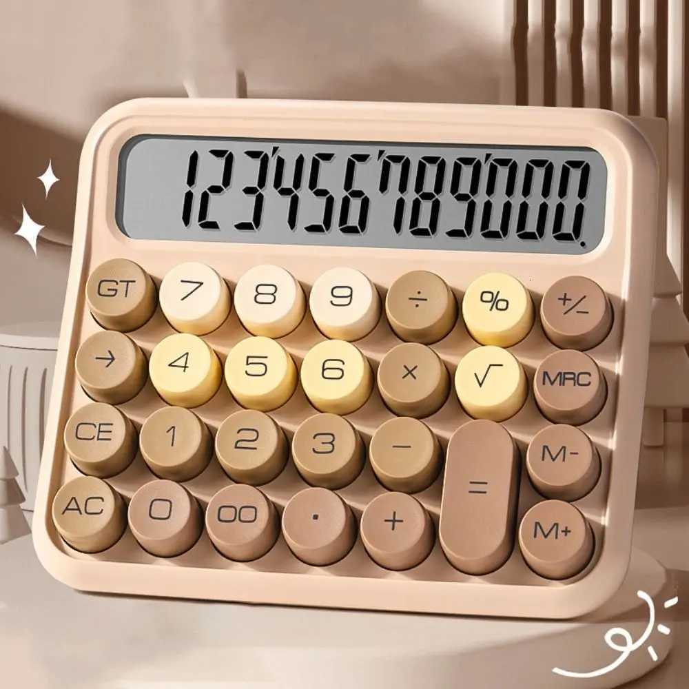 Mechanical Buttons Retro Typewriter Calcator Stationery Easy To Use Vintage Gradient Color Calcator Colorf 12 Digit H251208