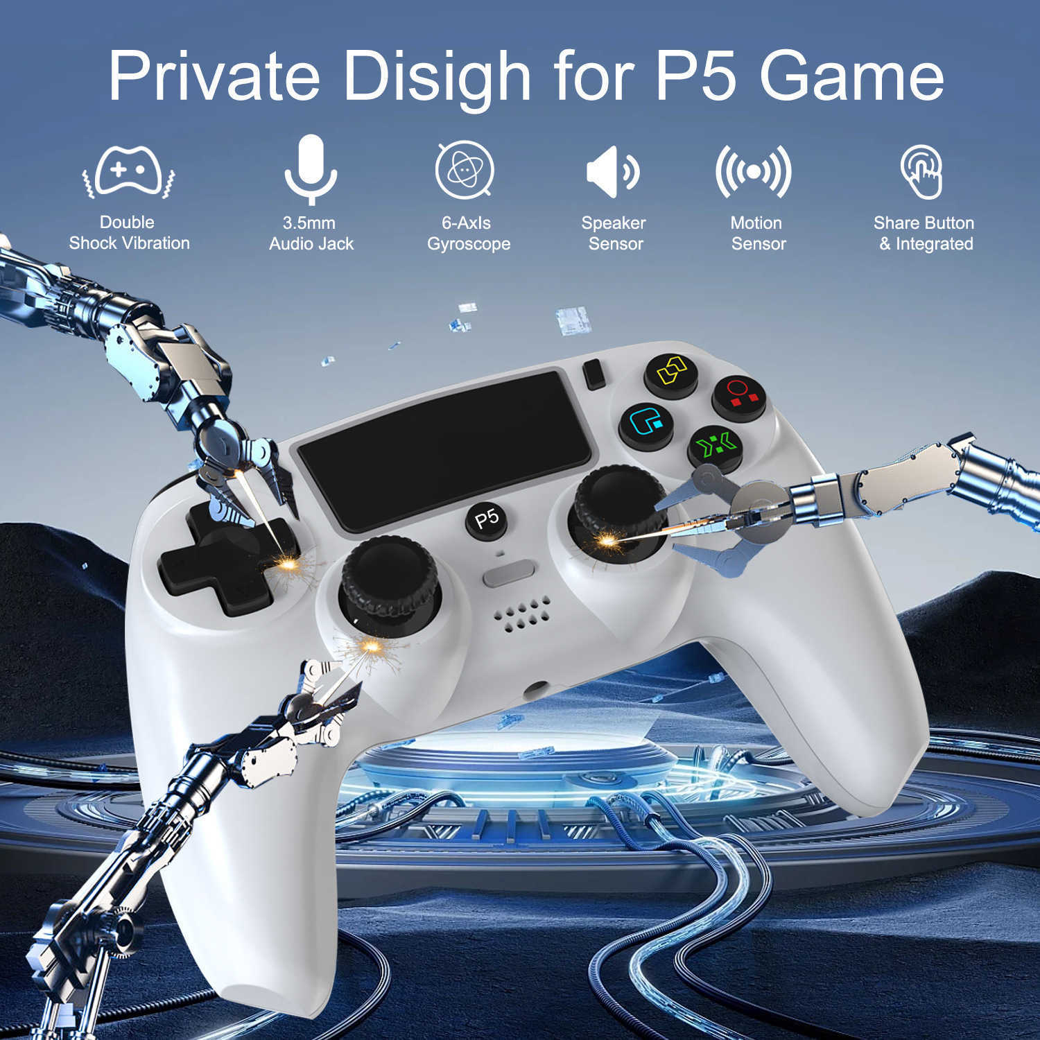 The new Bluetooth wireless game controller with light, six-axis gyroscope and dual-vibration PS5 game controller Q251208