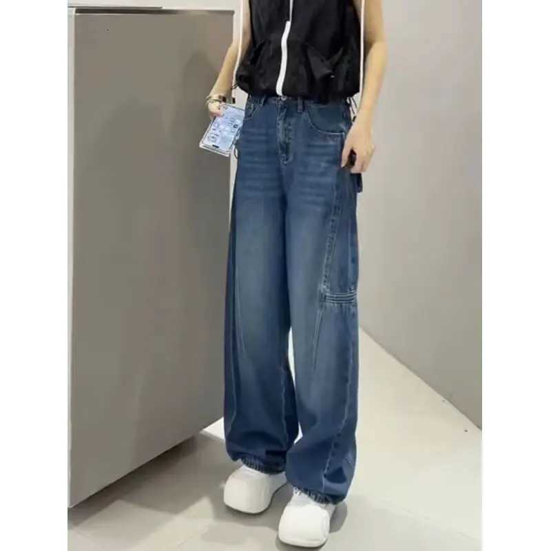 Womens Straight Leg Loose Fit Jeans Spring Autumn Winter 2025 New High Waist Flattering Petite Wide Leg Floor Length PantsT251208