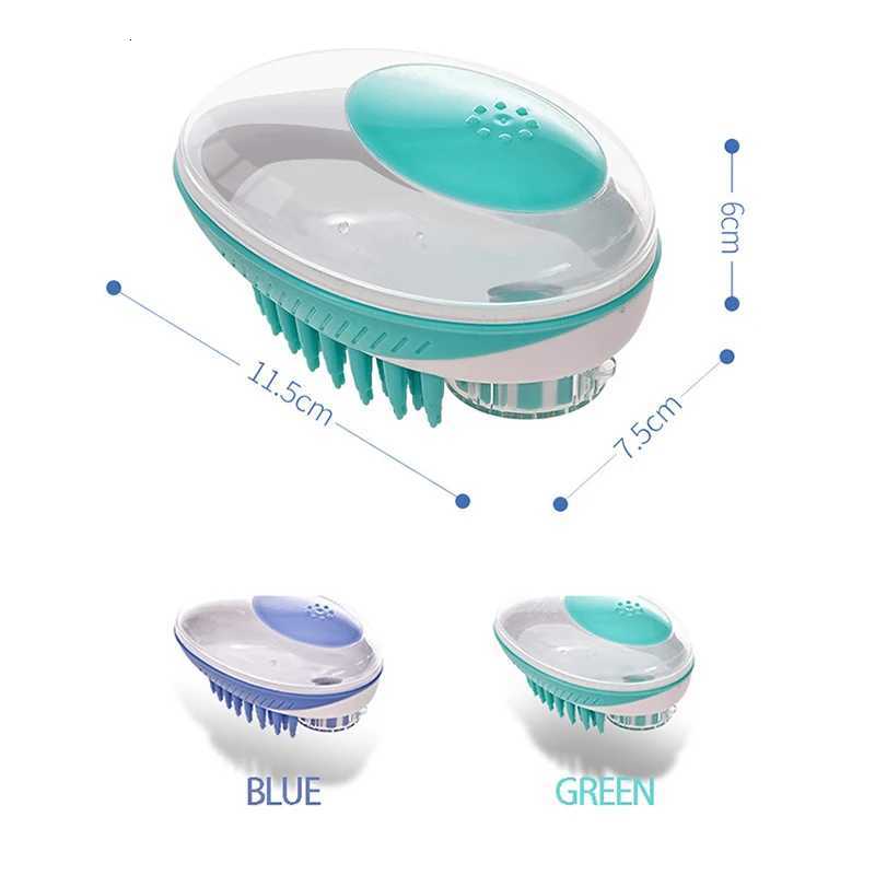 Pet Dog Cat Bath Brush 2-in-1 Pet SPA Massage Comb Soft Silicone Pet Shower Hair Grooming Cmob Dog Cleaning Tool Pet Supplies M251208 - view 4