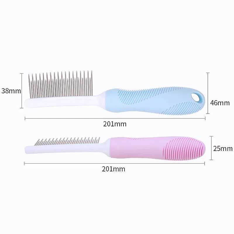Dog Comb Stainless Steel Dogs Brush Dog Grooming Comfortable Handle Dogs Comb for Hair Knot Cleaning Brush Cat M251208 - view 7