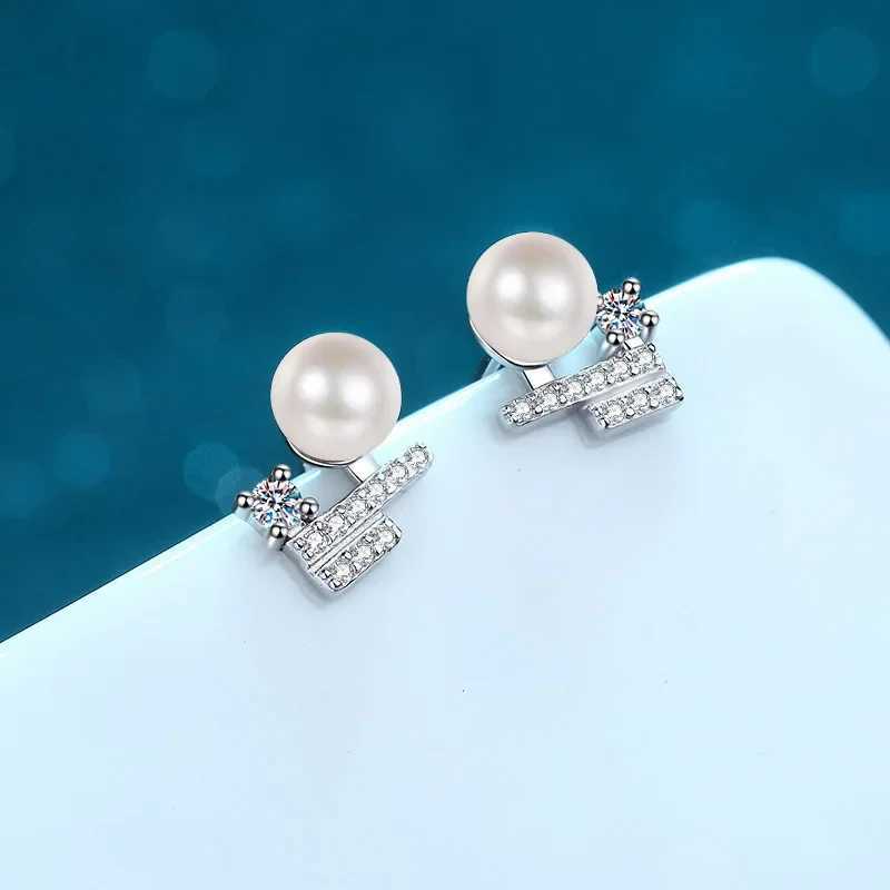 Silver earrings jewelry Moissanite 925 sterling silver earrings Pearl romantic Light luxury for Women Hoops Piercing Jewelry J251208