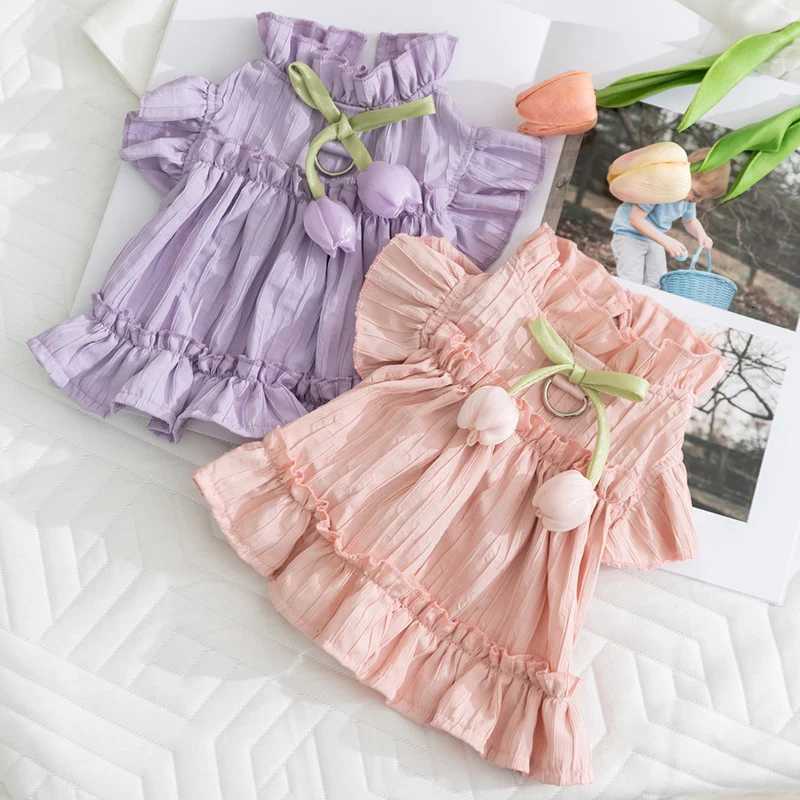 Summer Pet Tulip Pleated Dress Pet Clothing Dog Cat Princess Style Dresses Small Medium Puppy Bichon Teddy Bear Pet Clothes M251208