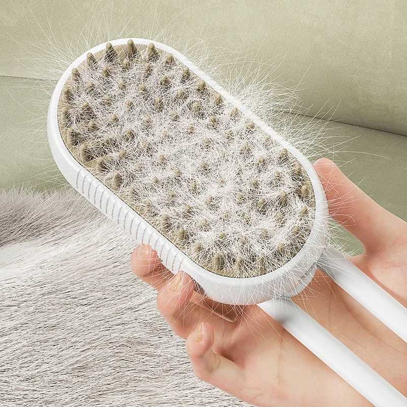 Steamy Brush Electric Spray Cat Hair Brush 3in1 Pet Hair Removal Tool 360 Rotating Handle Silicone Multifunctional Massage Comb M251208 - view 6