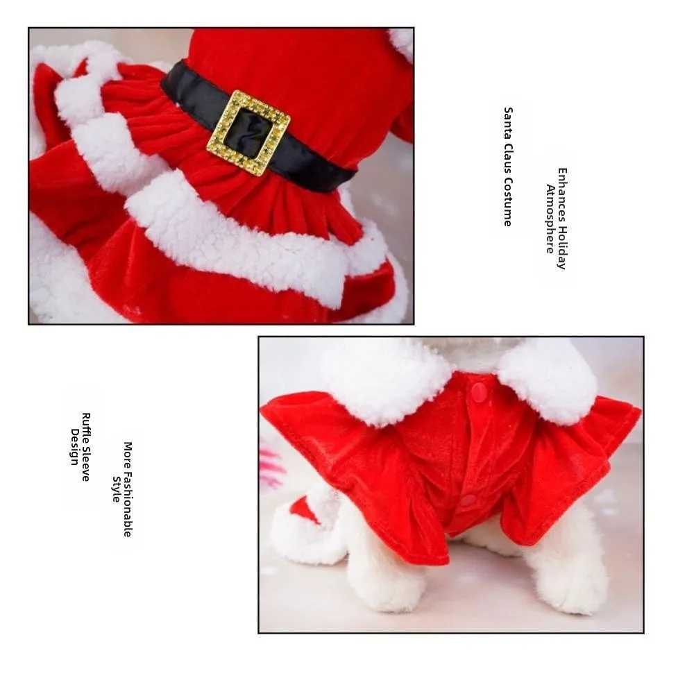 Comfortable Cute Santa Claus Dog Skirt Breathable Warm Cats Christmas Dress Soft Pet Christmas Costume Xmas M251208