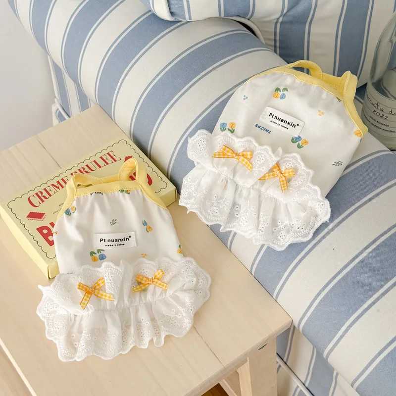 Ins Dog Clothes Lace Ruffle Layers Sleeveless Vest Dresses for Small Dog Puppy Clothes Cat Dresses Dog Summer Breathable Outfits M251208