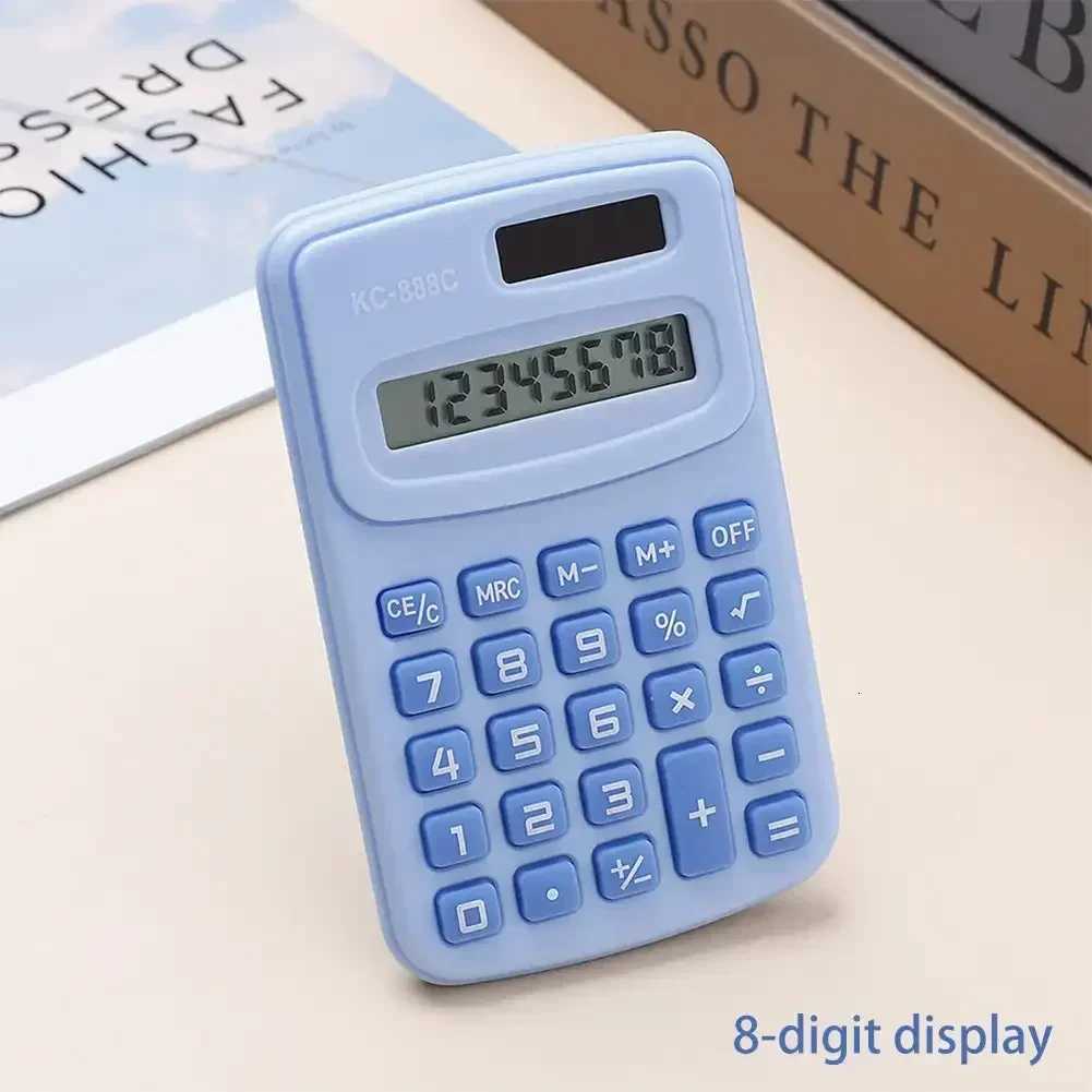 Small Solar Calcator Portable Calcator Cute 8 Digits LCD Electronic He Off Calcator for Kid Primary School Calcator H251208