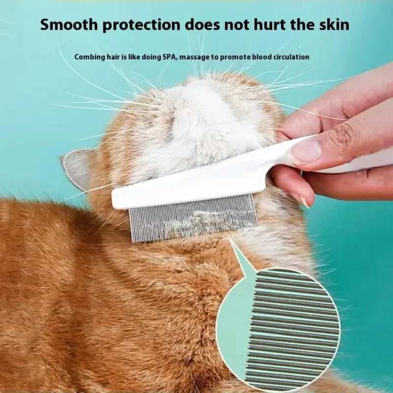 Stainless Steel Fine Tooth Comb Dog Cat Grooming Brush Flea Louse Shedding Tool Bath Cleaning Supplies for Pets M251208 - view 4