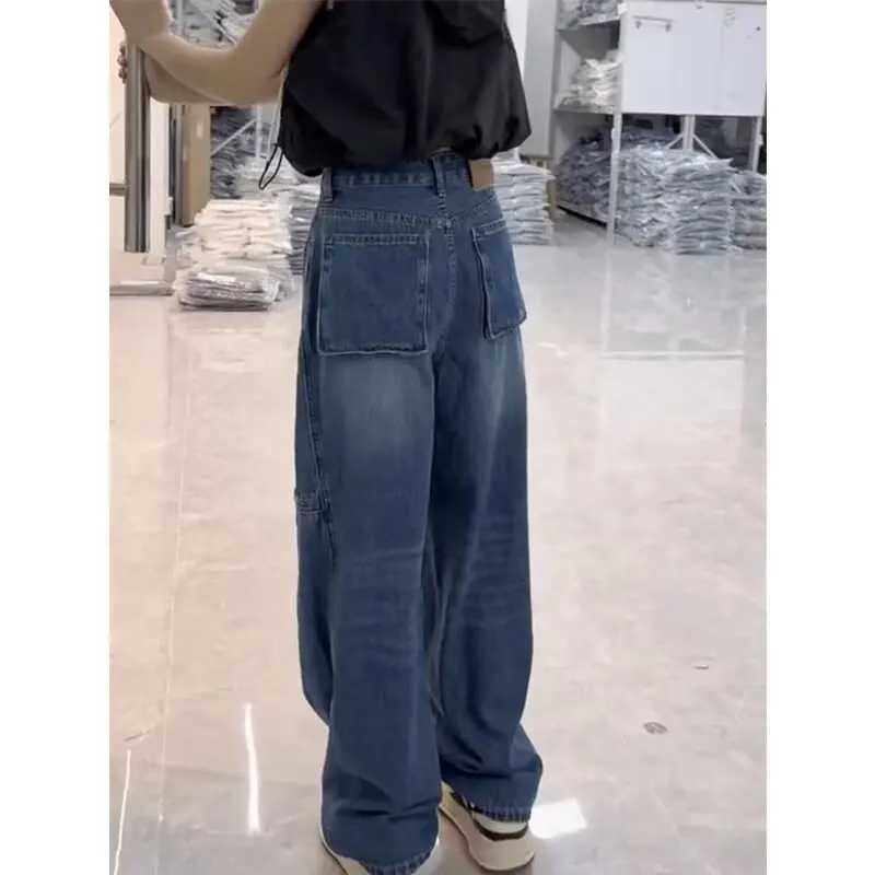 Womens Straight Leg Loose Fit Jeans Spring Autumn Winter 2025 New High Waist Flattering Petite Wide Leg Floor Length PantsT251208