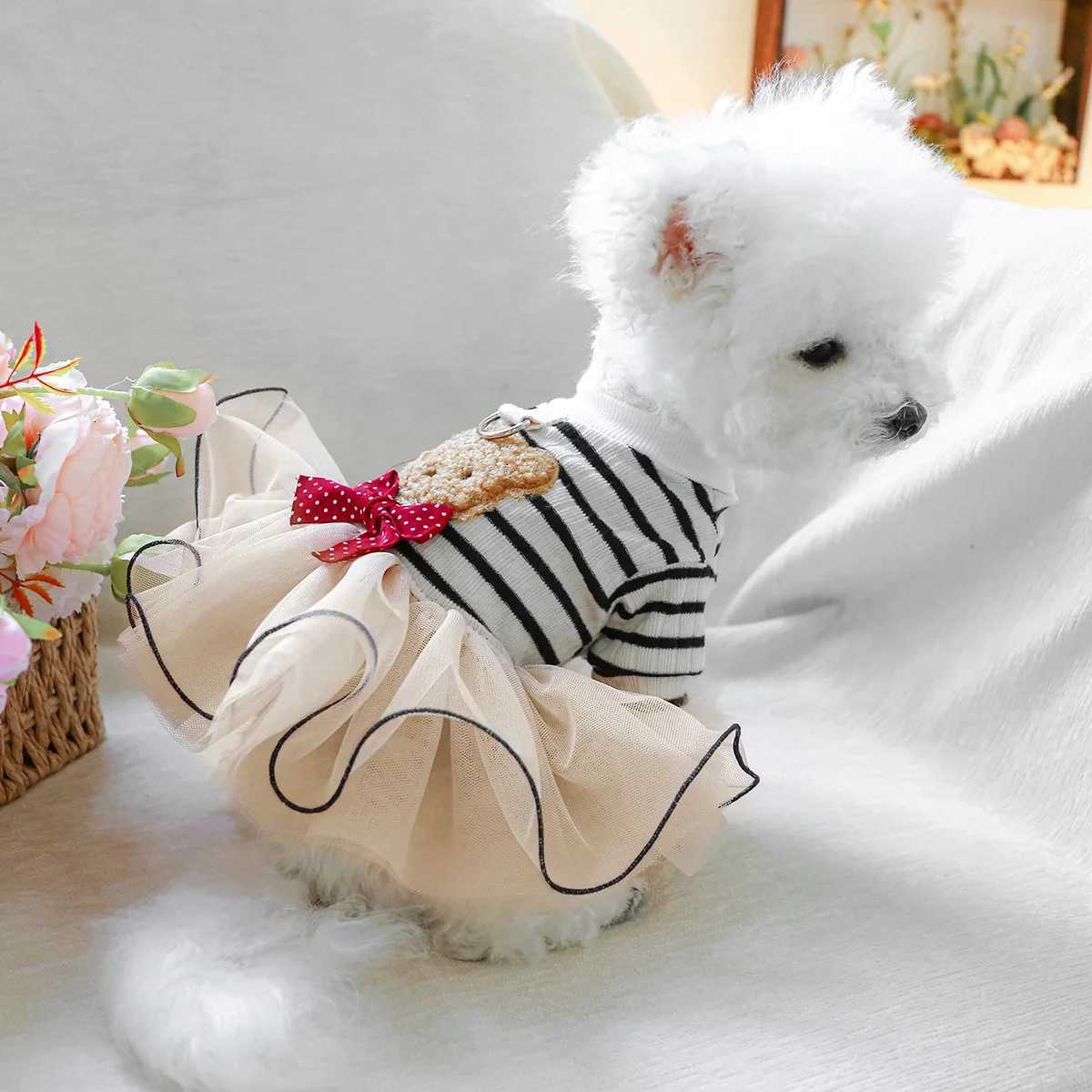 Feifei Bear Puffy Dress Pet Clothes Dog Cat Hair Loss Summer Hair Loss Wedding Dress M251208
