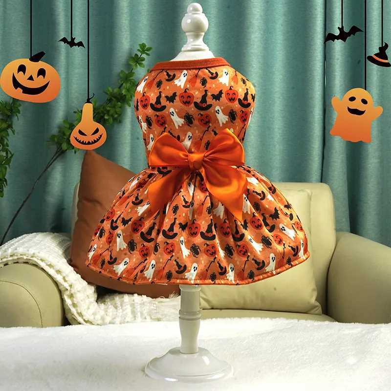 Halloween Dog pumpkin Clothes Chihuahua Yorkie Dress Funny Pet Clothing Dress Dog Costume Apparel Small Dogs Pet Supplies M251208