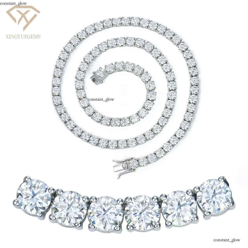 2-6mm Hiphop Sier Cluster Iced Out Vvs Gra Certified Dia Mossanite Moissanite Jewelry Necklace GRA Tennis Chain for Man 2a