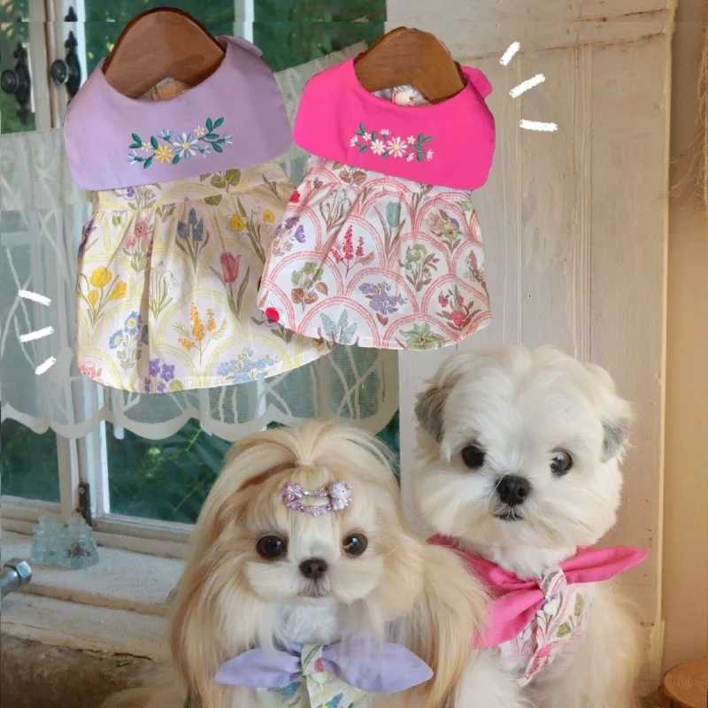 Pet Clothing Small Dog Dress Autumn Iris Skirt Outdoor Clothing Fragrant Flower Puff Skirt Dog Dresses for Small Dog Clothes M251208