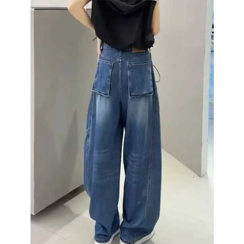 Womens Straight Leg Loose Fit Jeans Spring Autumn Winter 2025 New High Waist Flattering Petite Wide Leg Floor Length PantsT251208