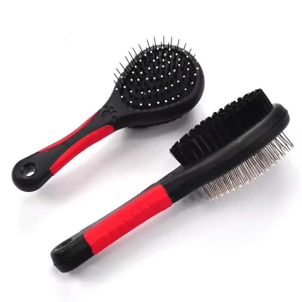 Pet Dog Needle Comb Durable Double-Sided Bathing Brush Plastic Massage Beauty Bristle Brush Floating Hair Remove Grooming Tools M251208 - view 1