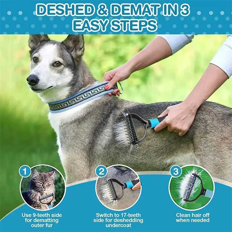 Professional Dog Brush Dog Grooming Comb Removes Hairs Cats Dogs Animal Hair Brush Dog Accessories Pet Items M251208 - view 5