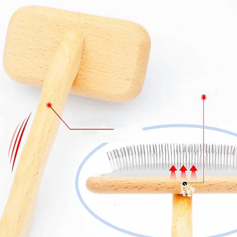 Dog Brush Wooden Dogs Comb Dog Grooming Brush Cat Hair Knot Combs Comfortable Handle Dogs Comb Pet Accessories M251208 - view 7
