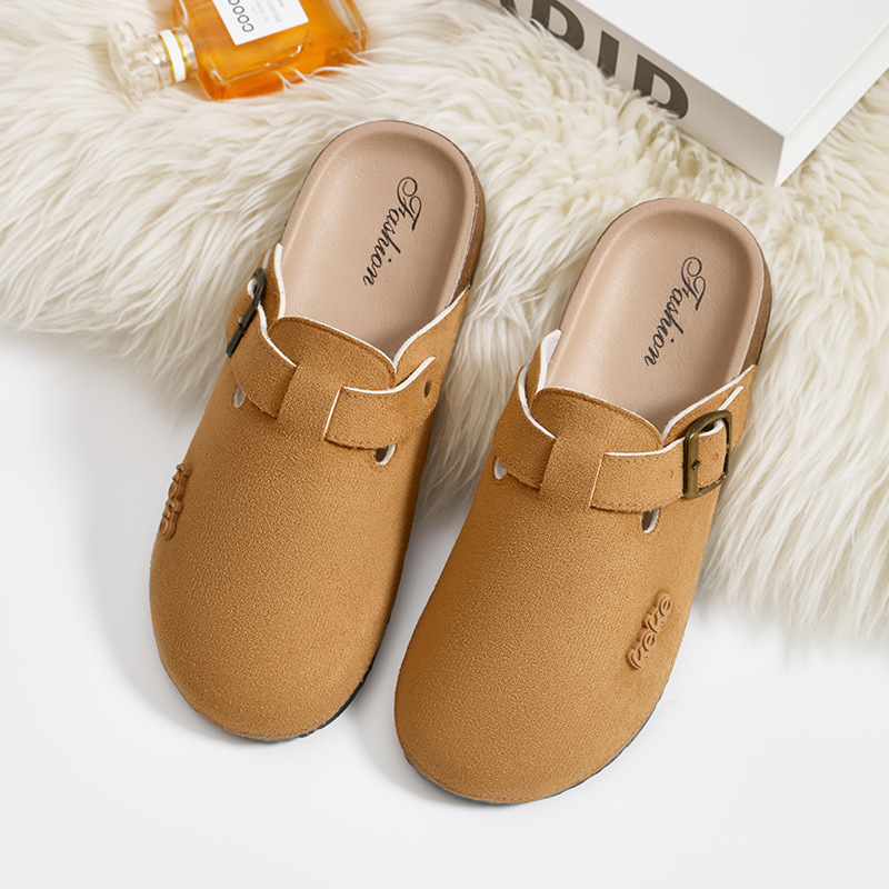 Designer Slippers Wearable Plush Cartoon Cute Comfortable Mule Sandals for Women, Closed-Toe New Style for Winter and Spring 2025