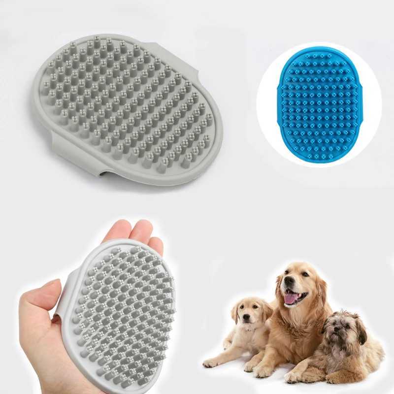 Cat Grooming Comb Dog Bath Brush Pet Grooming Shedding Soothing Massage Rubber Bristles Comb with Adjustable Ring Handle M251208 - view 1