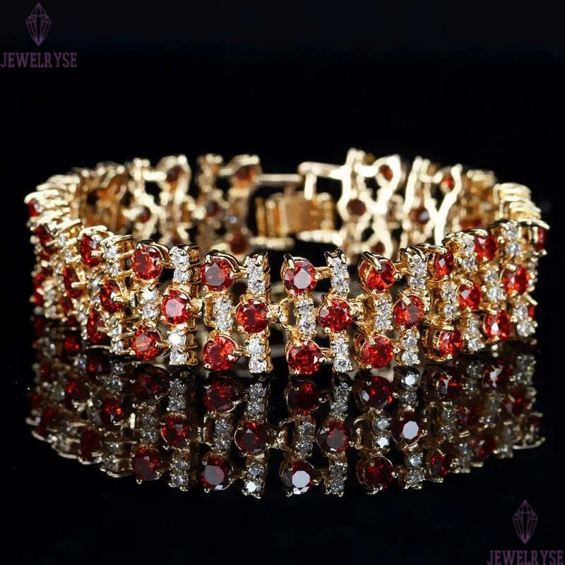 Wedding Bracelets tennis designer for woman red purple diamond 18k gold chain white AAA CZ womens luxury bride engagement bracelet top jewelry anniver