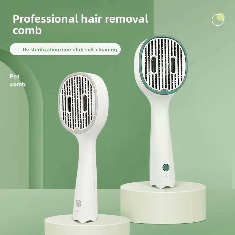 Cat Dog Comb Hair Remover Brush UVC Sterilization Pet Grooming Slicker Needle Comb Removes Tangled Self Cleaning Pet Supplies M251208 - view 1