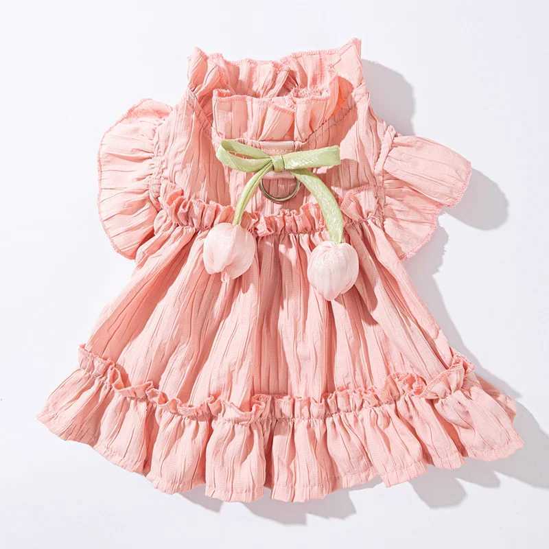 Summer Pet Tulip Pleated Dress Pet Clothing Dog Cat Princess Style Dresses Small Medium Puppy Bichon Teddy Bear Pet Clothes M251208