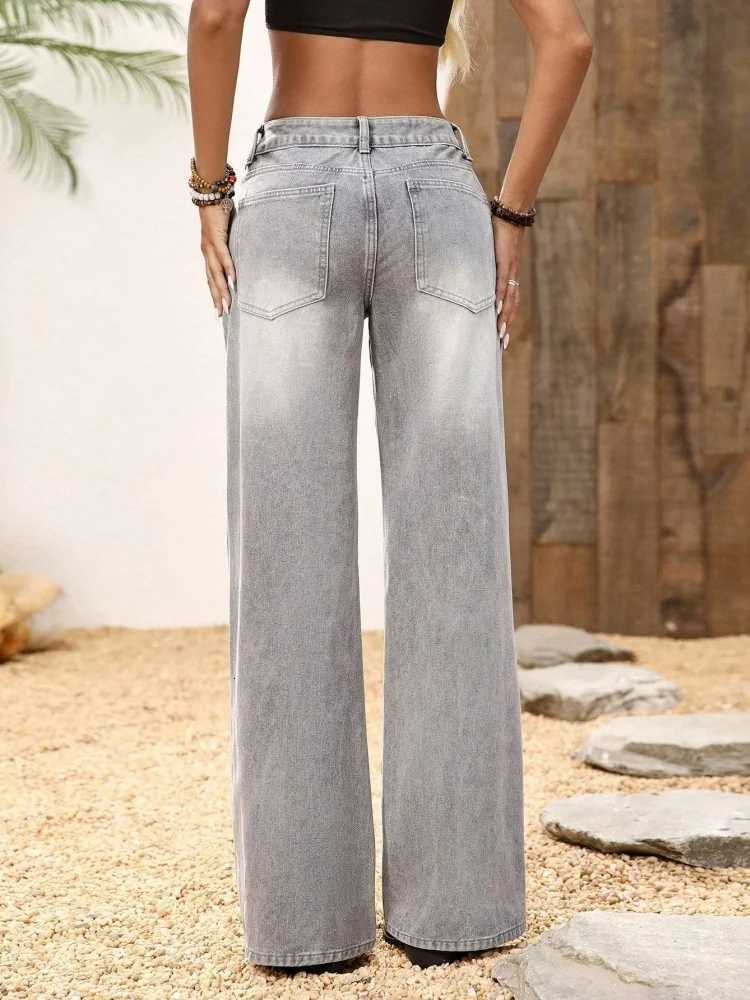 Womens Jeans Gray Fashion Niche High-EndT251208