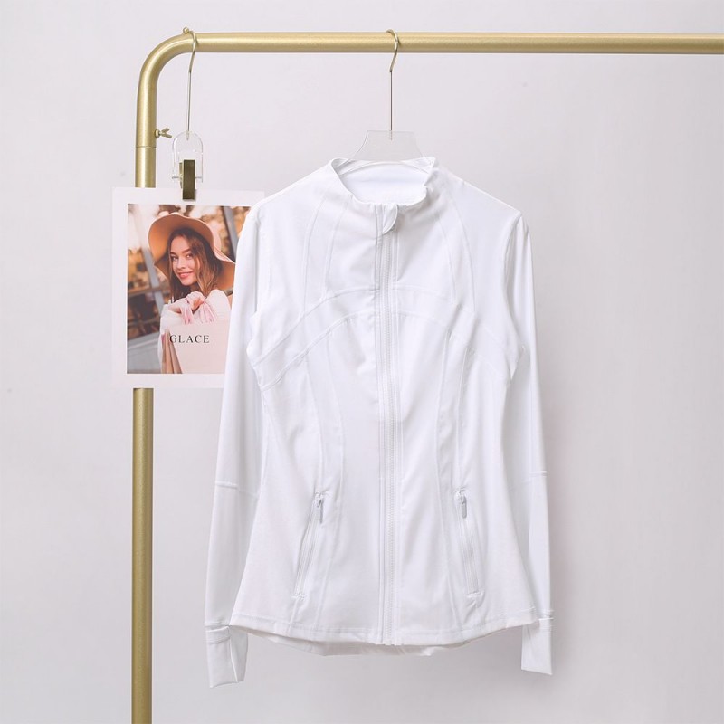 New Yoga Cropped Jacket With Gold Zipper Women Long Sleeve Sport Coat Fitness Gym Breathable Sweat-wicking Sweatshirt Jogging SportwearJackets 8e8