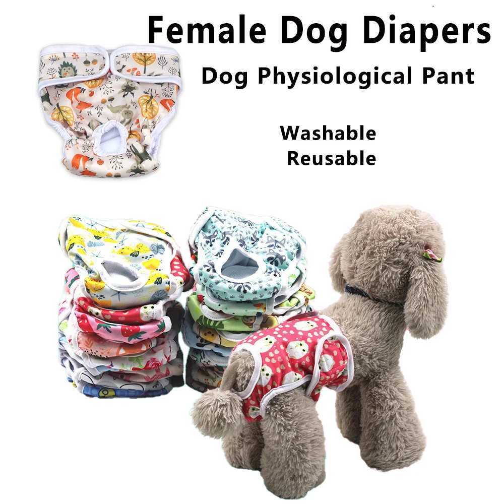 1/3pcs Washable Female Dog Diapers Size Adjustable Pet Physiological Pant for Female Dog Period Reusable Dog Panties RandomColor M251208