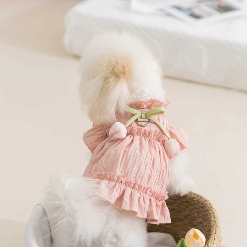 Summer Pet Tulip Pleated Dress Pet Clothing Dog Cat Princess Style Dresses Small Medium Puppy Bichon Teddy Bear Pet Clothes M251208