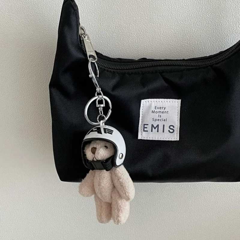 Cute Cartoon Helmet Bear Keychain Suitable For Hanging Mobile Phones Bags And Fashionable Pendants For KeysXJ251208 - view 3