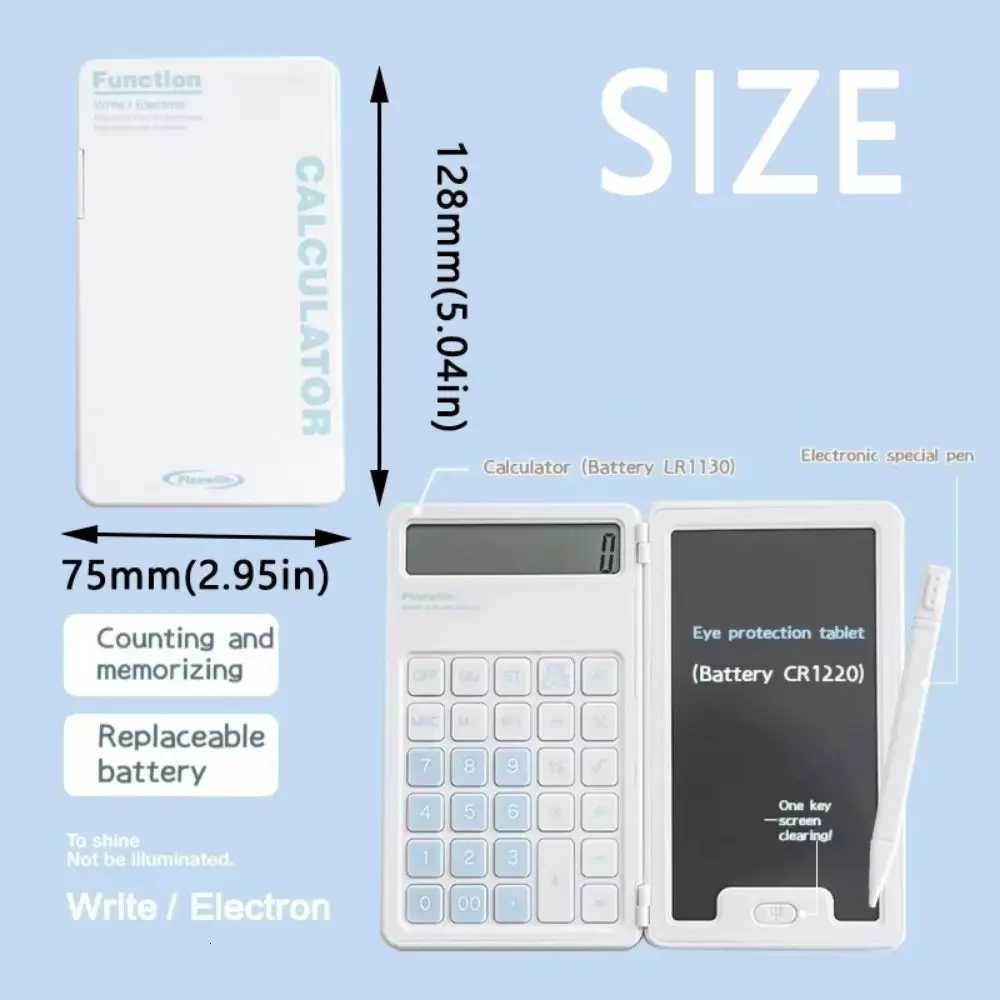 Usef Cute Foldable Calcator LCD Display Practical Mini Finance Calcator LCD Notepad Portable Student Calcator He Use H251208