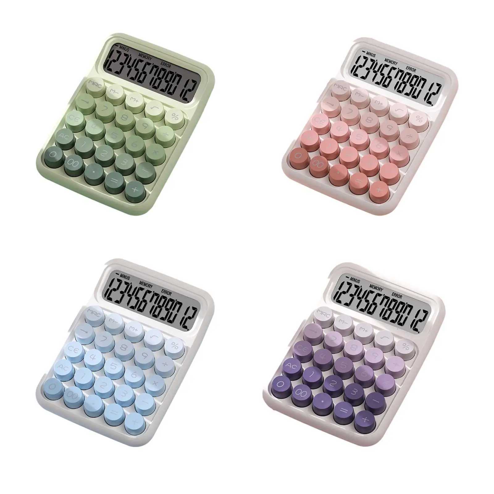 Mechanical Switch Calcator Portable Retro Round Keys 6x45inch 15 Tilt Screen for Off Market Durable Mtifunctional H251208