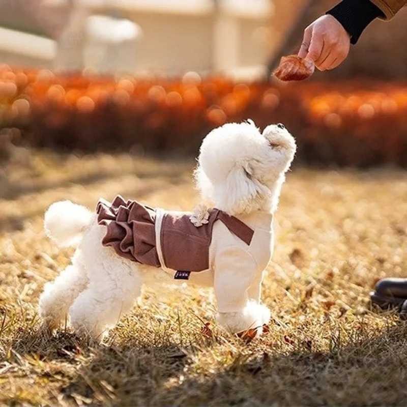 Dog Fall Dress Cute 3D Flower Cat Dress Small Medium Dog Dress Outdoor Outfit for Chihuahua Yorkie Bichon Frise M251208
