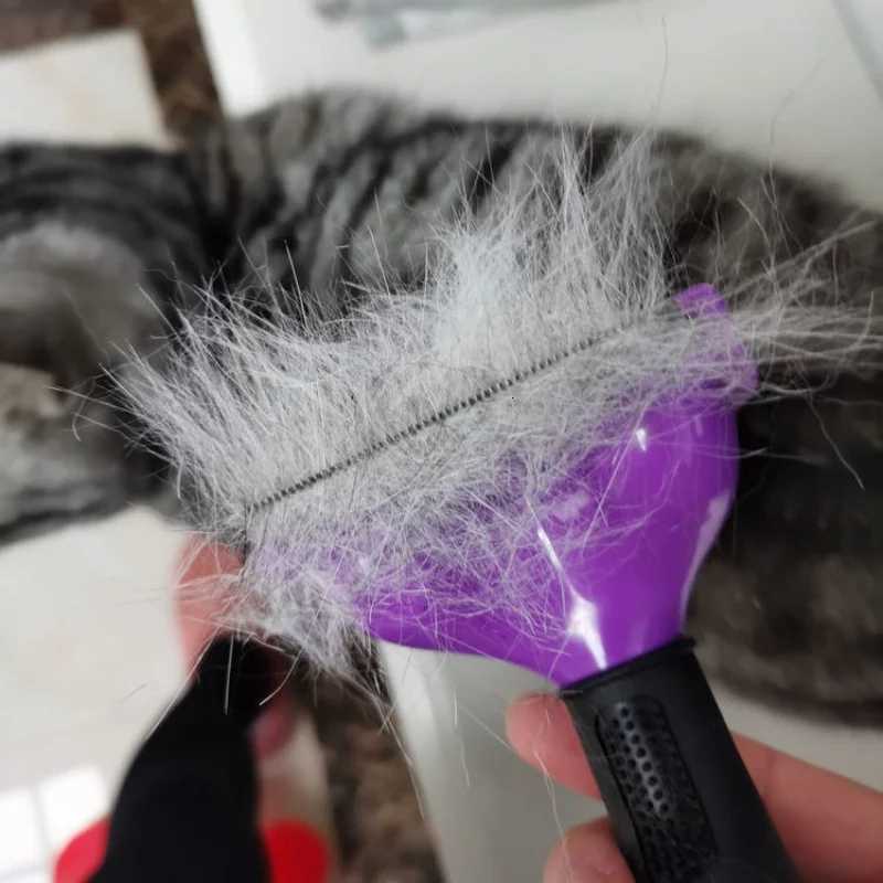 Pet Dog Comb Effective Removal Dog Hair Dog Massage Comb Long/short Tooth Pet Groom Tool Dog Hair Pet Product With FloatingBrush M251208 - view 4