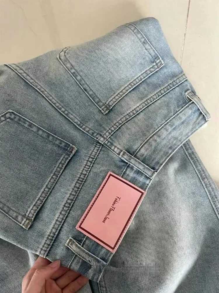 Mulheres perna larga calas de brim baggy senhora vintage y2k punk cintura baixa solta calas jeans streetwear moda lixo longo sT251208