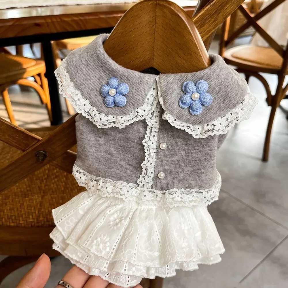 Pet Spring and Autumn Lace Splicing Skirt Schnauzer Shirt Cat Dress Dog Dresses for Small Dogs Puppy Clothes M251208