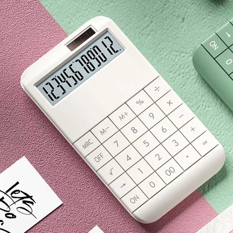 12-Digit Large LCD Display Calcator Standard Function Calcator with Solar Battery Dual Power For He Basic Desktop Off H251208